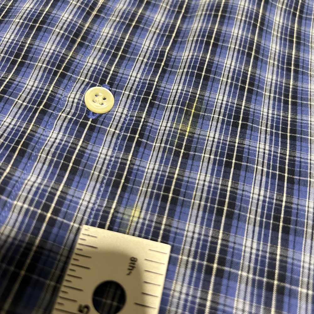 Ralph Lauren Blake Button Down Mens Large Blue Plaid Cotton Long Sleeve Shirt - Picture 8 of 9